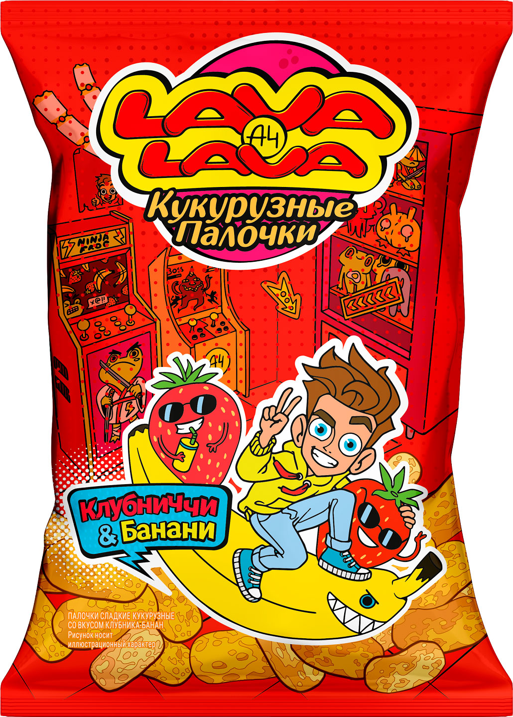 

Палочки кукуруз Lava lava вкус клубника-банан