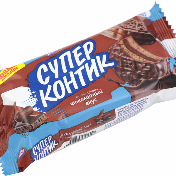Печенье-сэндвич Супер Контик шоколадный вкус, 100г