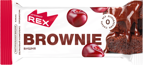 Пирожное Protein Rex Brownie вишневое протеиновое 50 г
