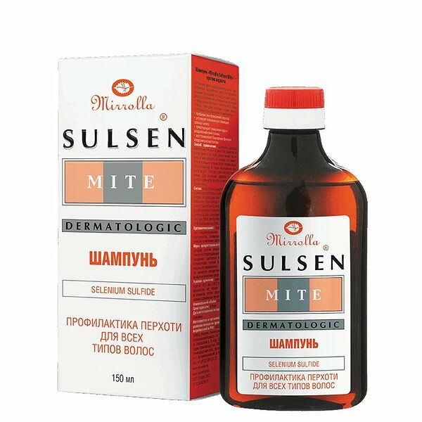 Шампунь Mirrolla Sulsen Mite профилактика перхоти для всех типов волос 150 мл