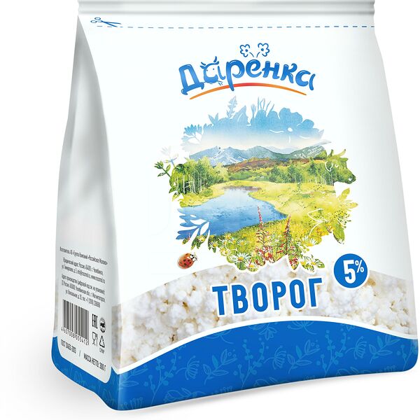 Творог Даренка рассыпчатый 5%