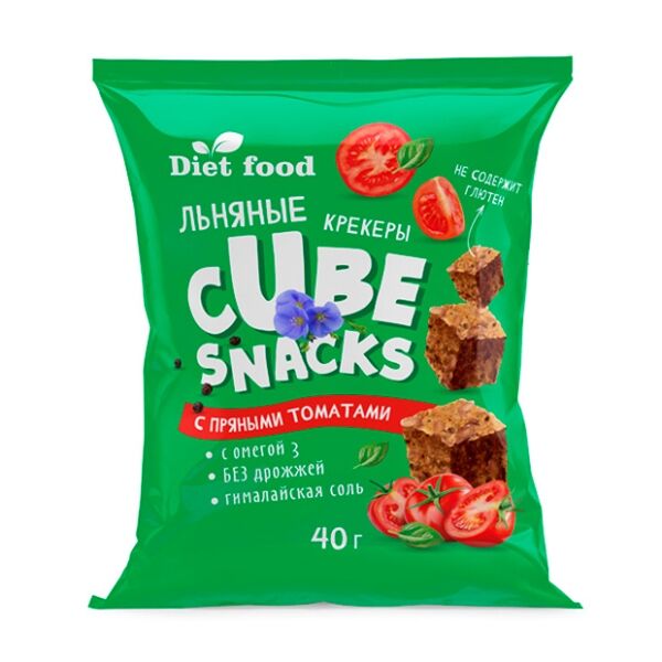 Льняные кубики ТМ с пряными томатами 40г