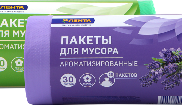 Пакеты для мусора ЛЕНТА Арома 30л, 30 пакетов, 1 шт., в ассортименте