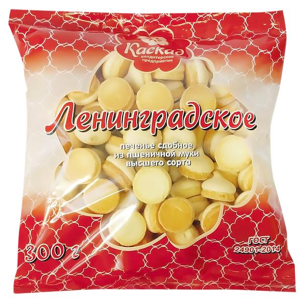 Печенье сдобное из пшеничной муки высшего сорта Ленинградское ТМ Каскад