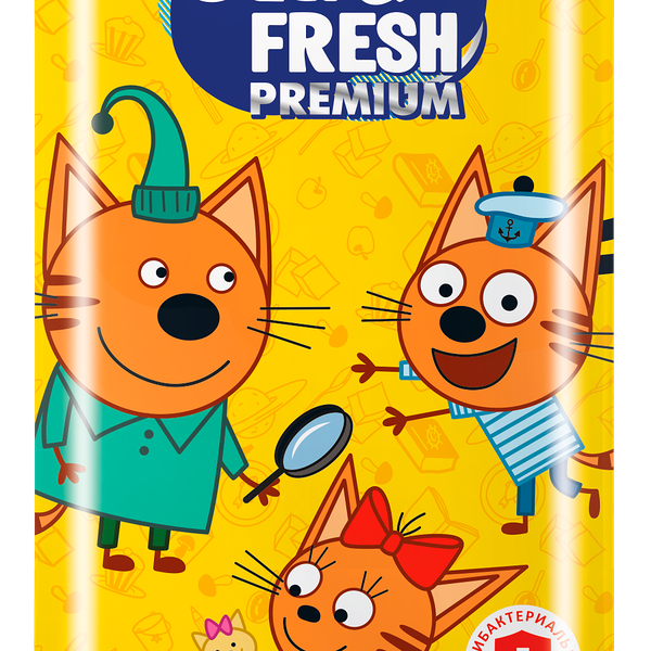 Влажные салфетки Ultra Fresh Premium Три Кота детские 15шт