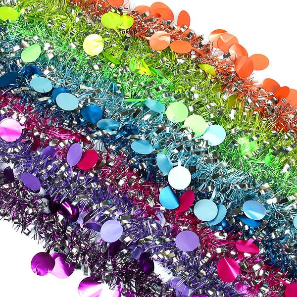 Сноу бум мишура 200x10-15см с кружками, пвх, 8 цветов