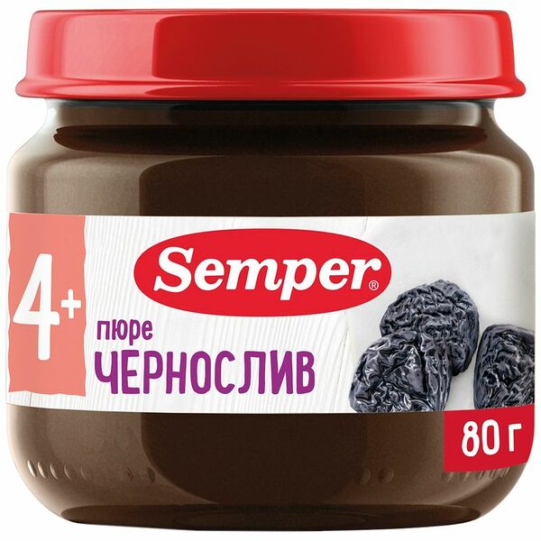 Пюре Semper чернослив с 4 месяцев, 80г