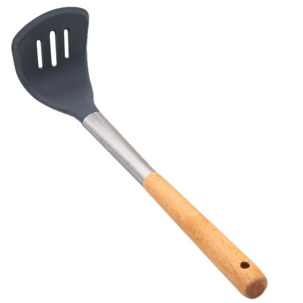 Толкушка, 31.3х7.5 см, дерево/силикон/нерж. сталь