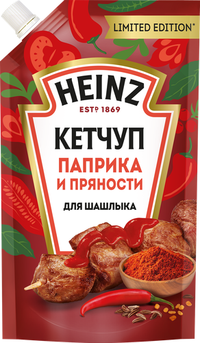

Томатный кетчуп Heinz Паприка и пряности для шашлыка дой-пак 320 г