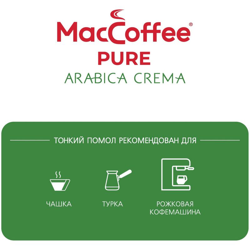 

Кофе MacCoffee Pure Arabica Crema молотый 250 г