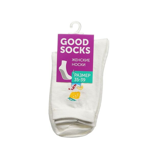 Женские носки Good Socks Лимон/Лимонад, белые, р.35-39