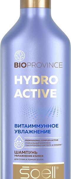 Шампунь для волос Soell Bioprovince Hydro Active Увлажнение и блеск 400мл