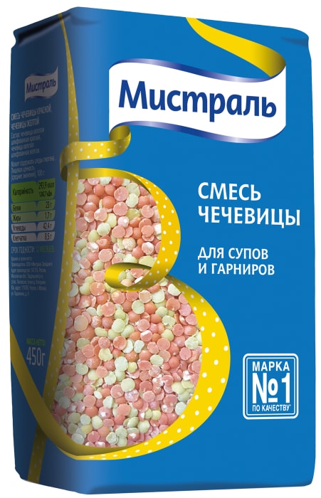 

Смесь чечевицы Мистраль красная и желтая 450 г