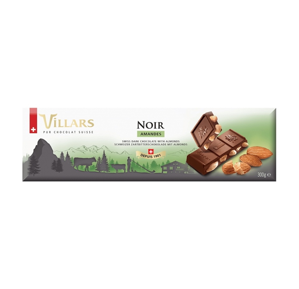 

Шоколад Villars темный с цельным миндалем
