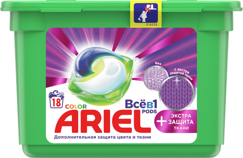 

Капсулы для стирки Ariel Extra Защита ткани 18 шт. х 25.2 г