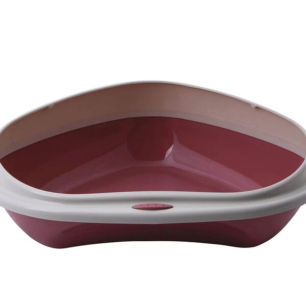 Туалет угловой шатл с бортиком 49х40х17,5см розовый