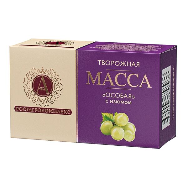 Масса творожная А.Ростагрокомплекс Особая с изюмом 23%, без змж, 100 г