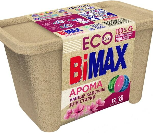 Капсулы для стирки BiMAX Эко Арома 12шт