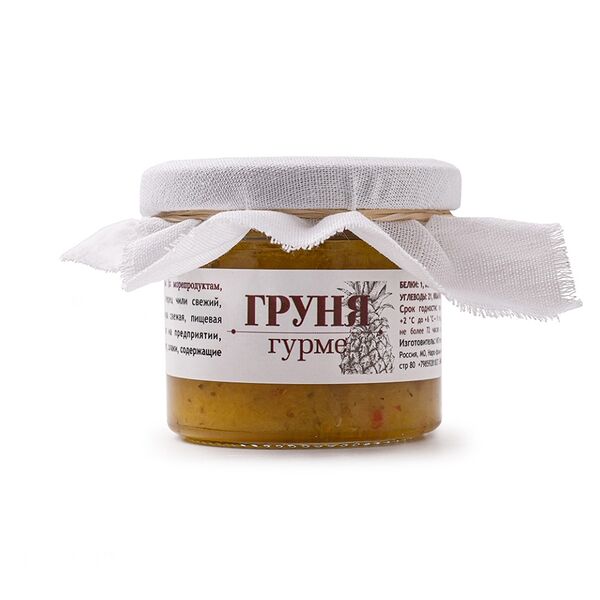 Конфитюр Груня Гурме Ананасовый с чили и кориандром 100г, Россия