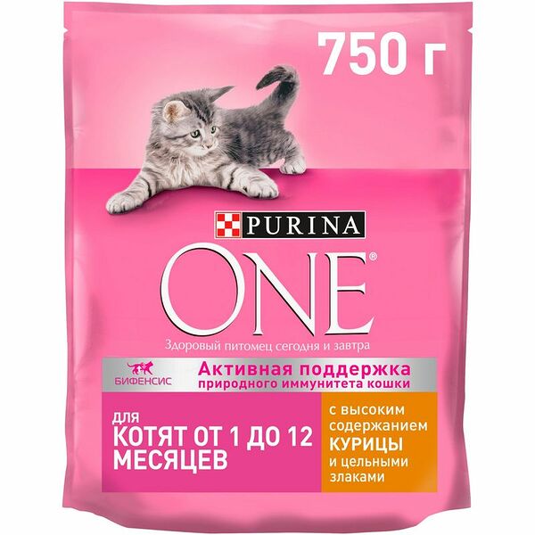 Сухой корм для котят Purina One с курицей и злаками