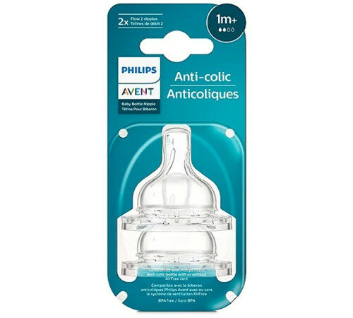 Соска Anti-colic, 1 мес.+, 2шт поток 2/4