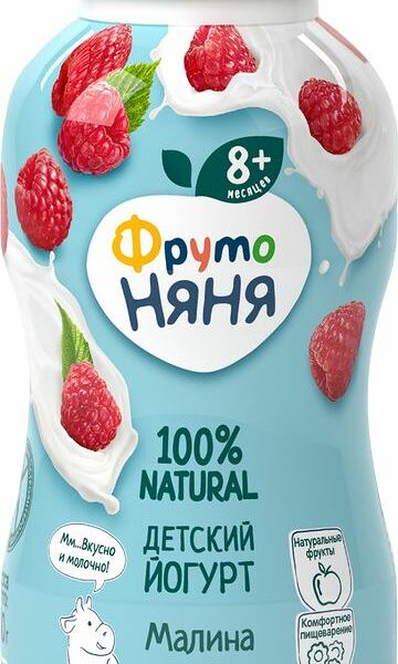 Йогурт ФрутоНяня малина с 8 месяцев 2.5%, 200 г
