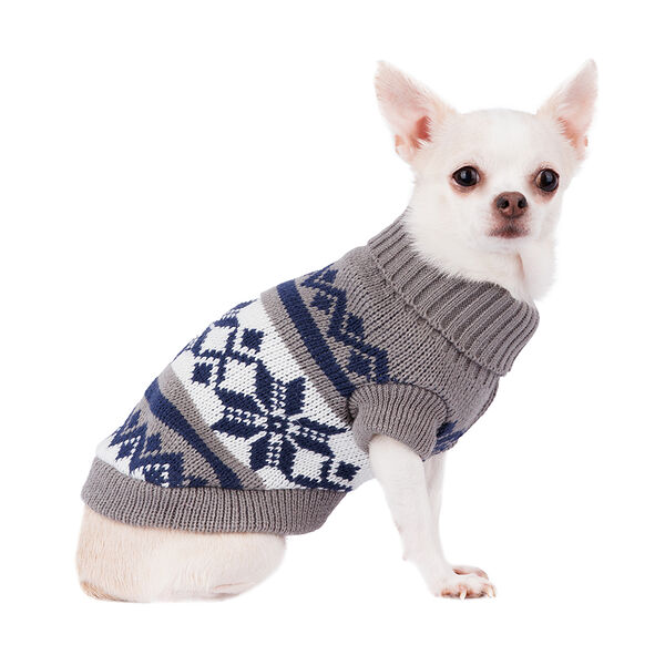 Свитер для собак с узором 25см S серый (унисекс)