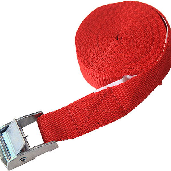 Ремень для крепления груза с замком 3,5 м  х 2,5 см - 250 кг (красный) (107421)