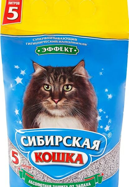 Наполнитель для кошачьего туалета Сибирская кошка Эффект впитывающий 5л
