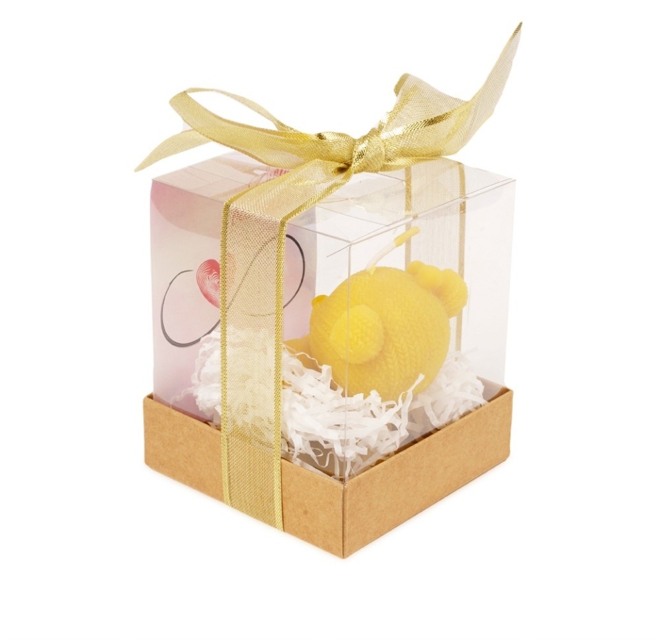 

Свеча восковая Мишка с сердцем натурального цвета 1 шт