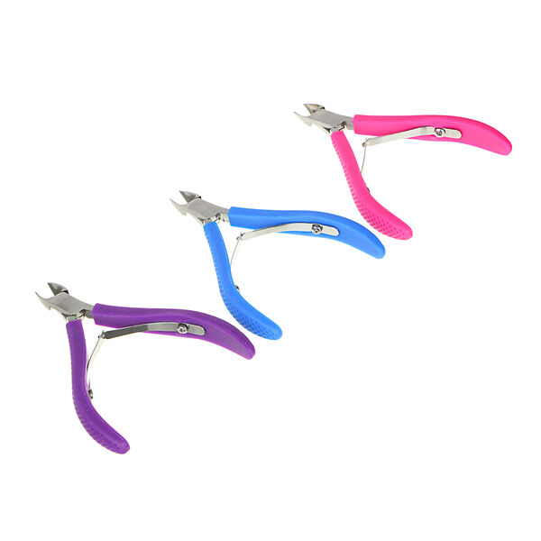Юниlook кусачки для кутикулы с двойной пружиной, длина лезвий 10мм, сталь, силикон, 10см, 3 цвета