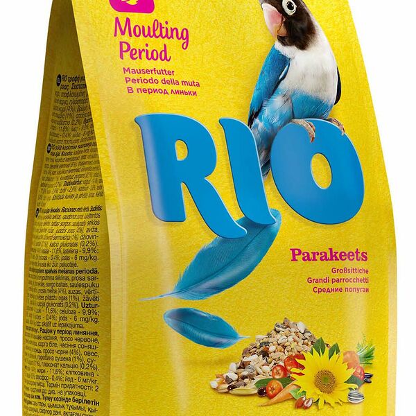 RIO Корм для средних попугаев в период линьки Злаковое ассорти