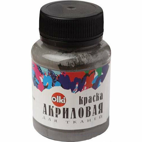 2322 Краска акриловая для ткани, серая теплая, 100мл, Olki