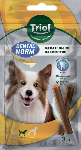 Лакомство для собак TRIOL Палочки жевательные для средних пород 3шт 75г