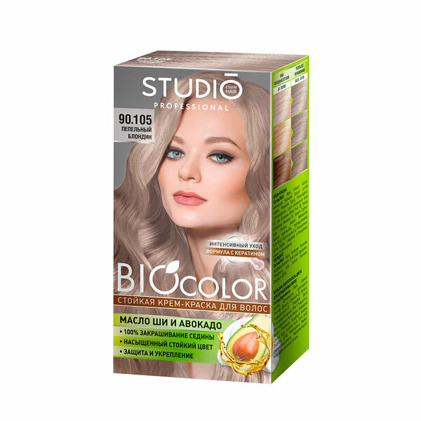 Краска для волос Studio Professional Biocolor тон 90.105 Пепельный блондин 115 мл