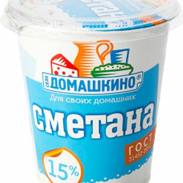 Сметана Село Домашкино 15% 300г