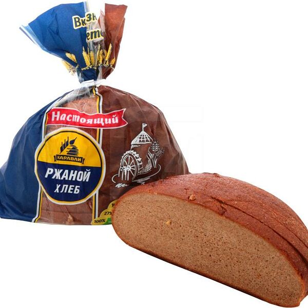 Хлеб Каравай Ржаной обдирной нарезка 380г