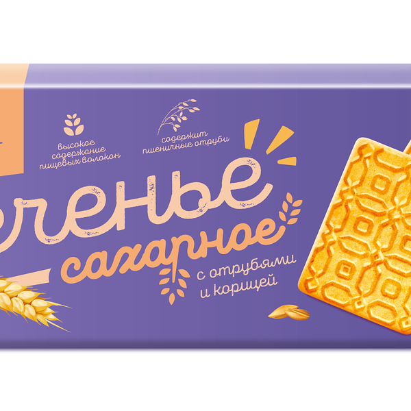 Печенье сахарное Самойловские сладости с отрубями и корицей