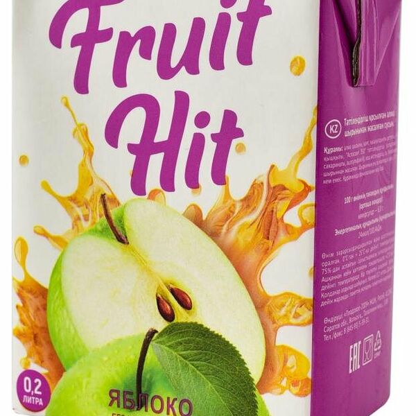 Напиток сокосодержащий яблочный ТМ Fruit hit (Фрут хит)