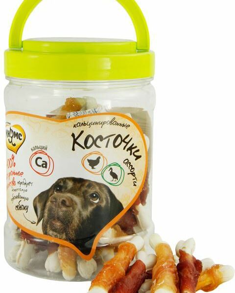 Мнямс кальцинированные косточки с куриным и утиным мясом лакомство для собак 1 шт.