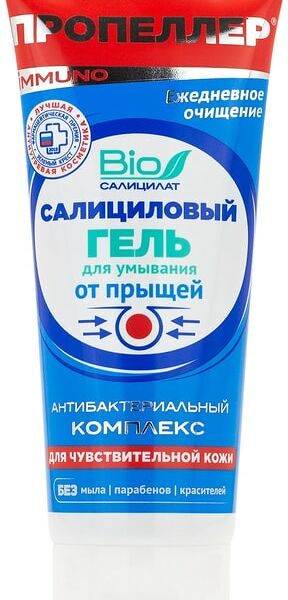 Гель для умывания Пропеллер салициловый от прыщей для чувствительной кожи 100мл