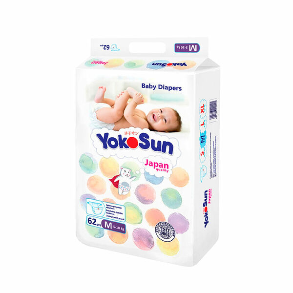 Подгузники YokoSun На Липучках М 5-10кг 62 шт