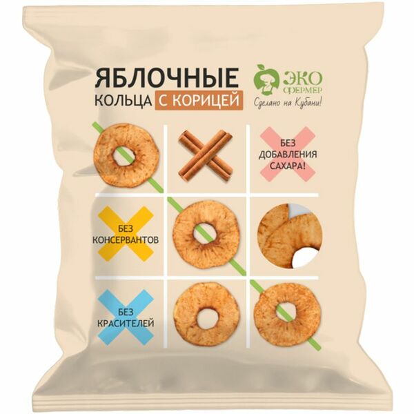 Яблоки ЭКОФЕРМЕР сушеные с корицей