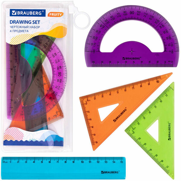 Набор чертежный малый Brauberg Fruity