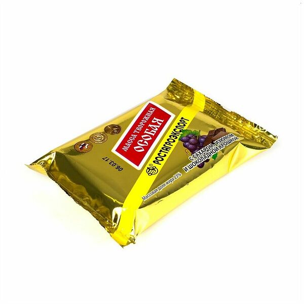 Творожная масса Особая Ростагроэкспорт с сахаром, изюмом и шоколадной крошкой 23%