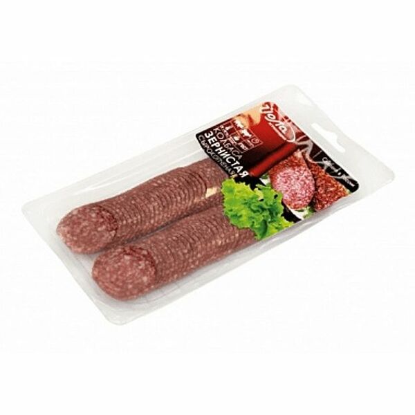 Колбаса сырокопченая ЙОЛА Зернистая, нарезка