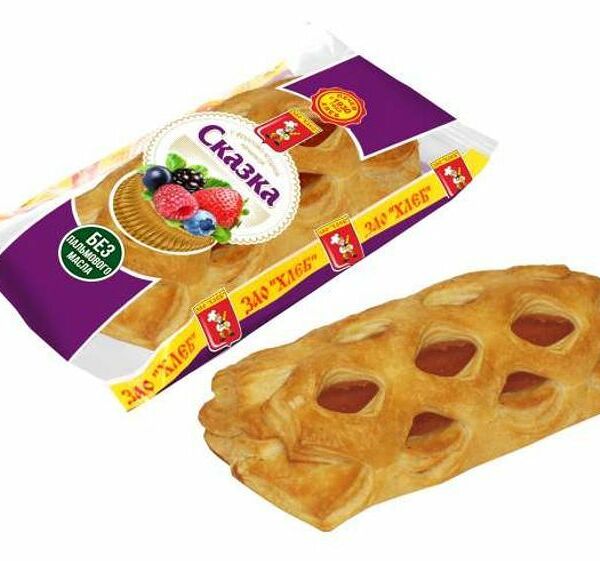 Слойка ЗАО Хлеб Сказка с фруктово-ягодной начинкой 80 г