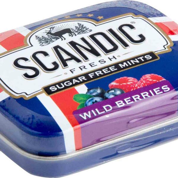 Драже освежающие Scandic Wild Berries (Лесные ягоды) без сахара 14г
