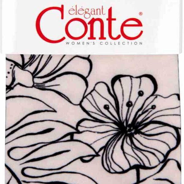 Носки женские Conte Elegant Fantasy 17С-34СП цвет: молочный с рисунком лилии, размер 23-25 (36-37)