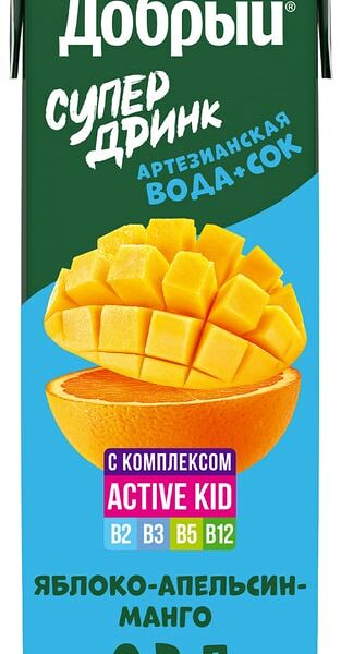 Напиток Добрый Active kid Яблоко-Апельсин-Манго 200мл